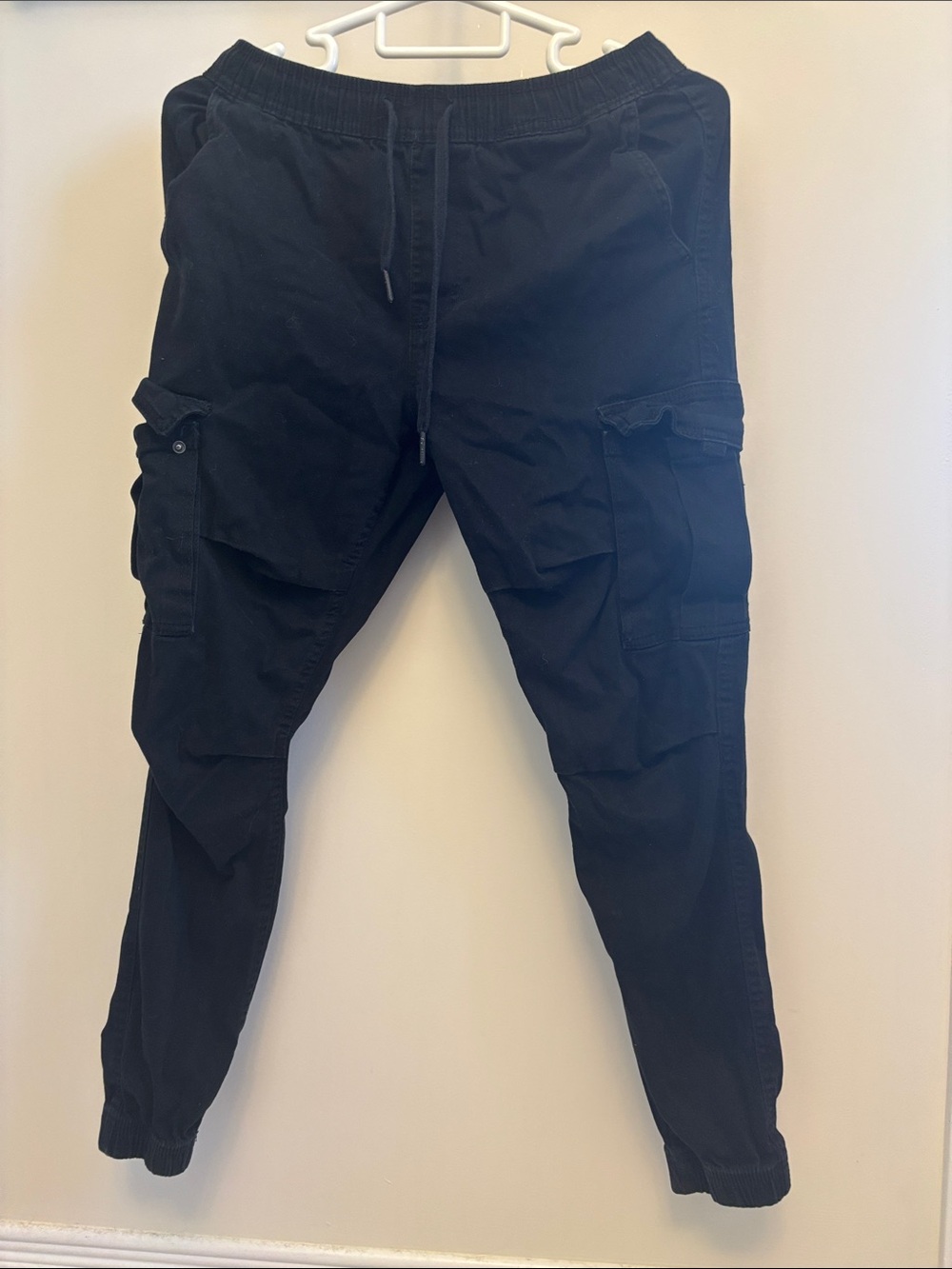 Aeropostale Black Cargo Jogger Pants with Drawstring Waist